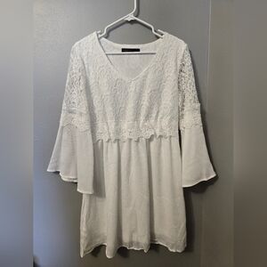 Zanzea White Flutter Sleeve Dress